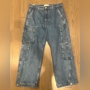 Denim Forum Cargo Pocket Blue Jeans